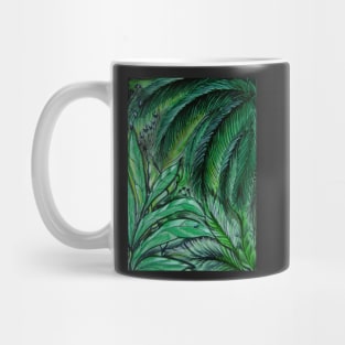 ABSTRACT EMERALD PALMS Mug